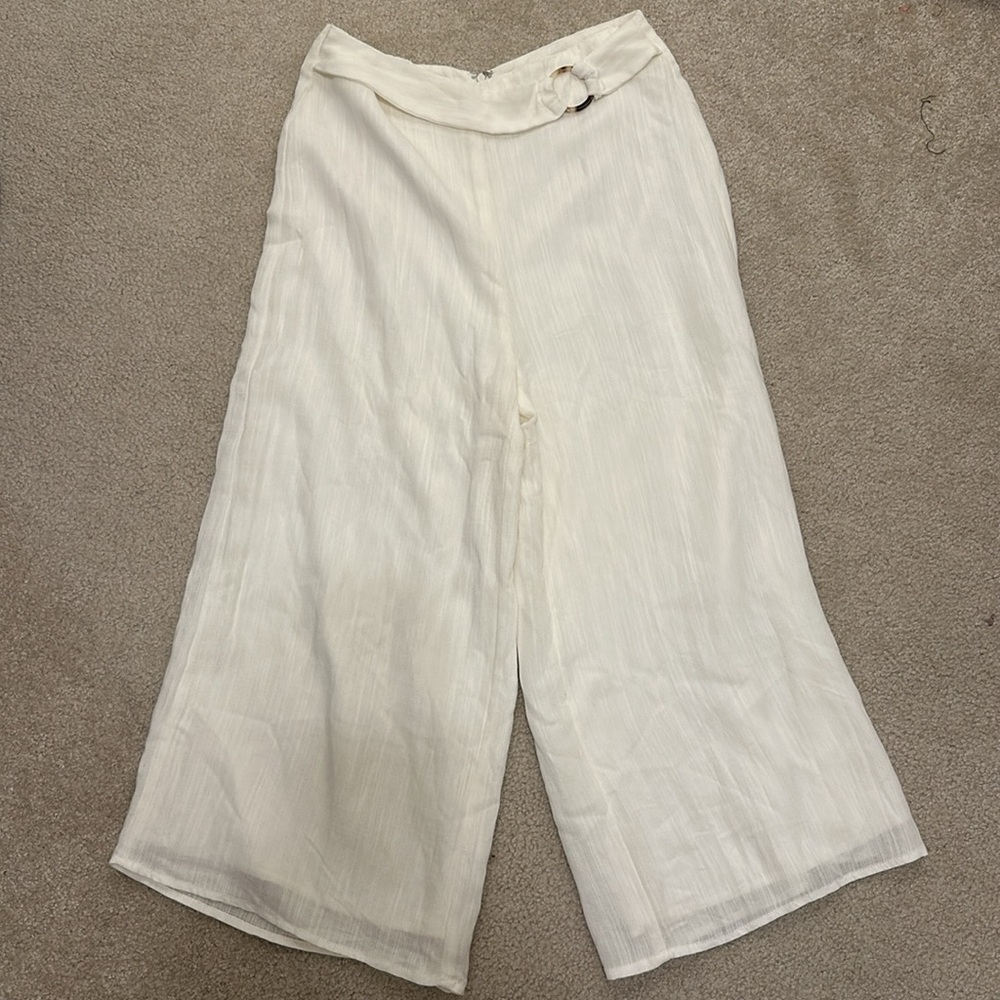 Ivory white Lelis collection wide leg palazzo pants new